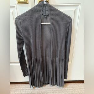 Eileen Fisher Charcoal Ribbed Cardigan